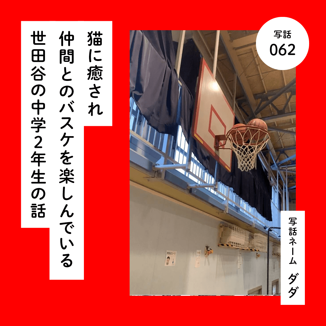 猫に癒され仲間とのバスケを楽しんでいる世田谷の中学２年生の話